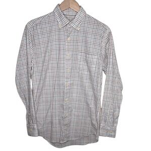 Peter Millar Multi Color Window Pane Checked Button Up Shirt Men Size M